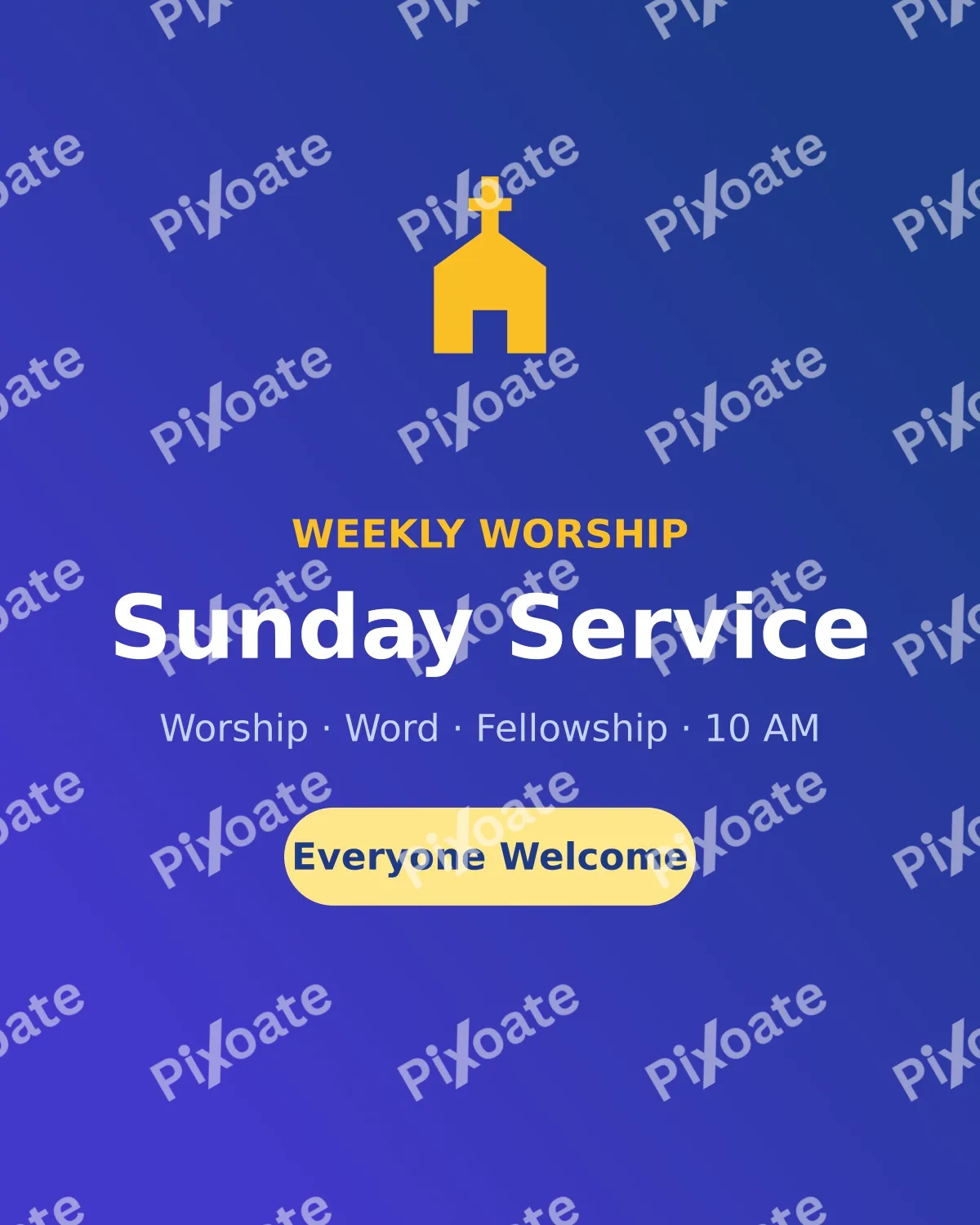 Sunday Service Sunday Service — editable blue holiday template, instagram portrait