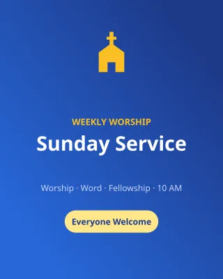 Sunday Service — editable blue holiday template, instagram portrait