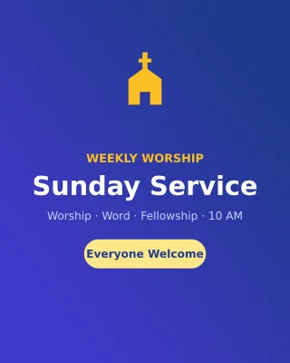 Sunday Service — editable blue holiday template, instagram portrait