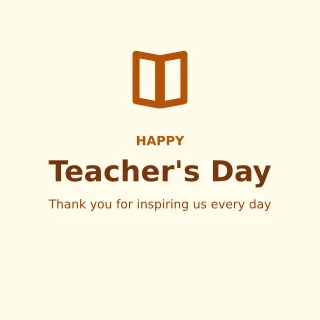 Teacher's Day — editable white holiday template, instagram post