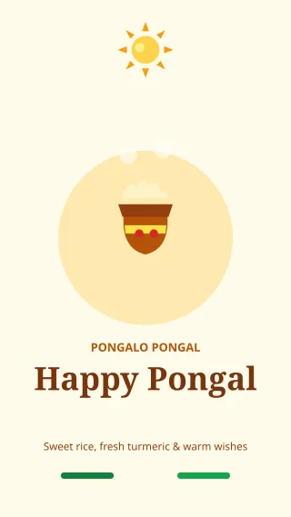 Thai Pongal Story — editable white holiday template, story / reel