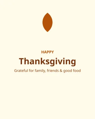 Thanksgiving — editable white holiday template, instagram portrait