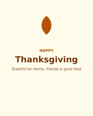 Thanksgiving — editable white holiday template, instagram portrait