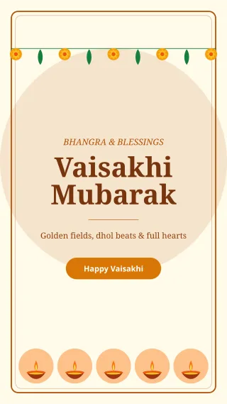Vaisakhi Story — editable white holiday template, story / reel