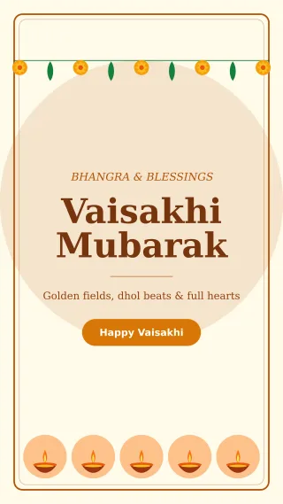 Vaisakhi Story — editable white holiday template, story / reel