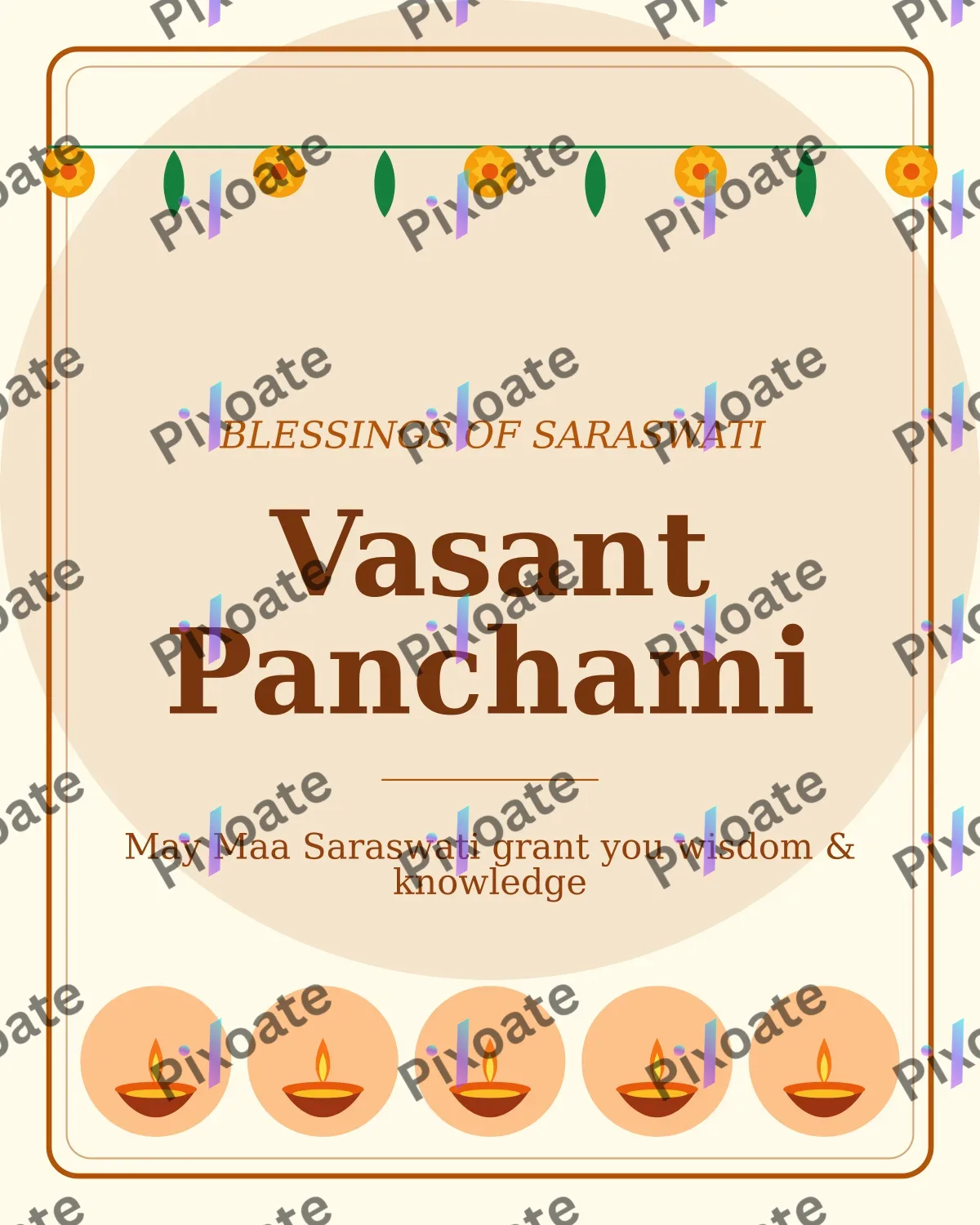 Vasant Panchami Vasant Panchami — editable white holiday template, instagram portrait