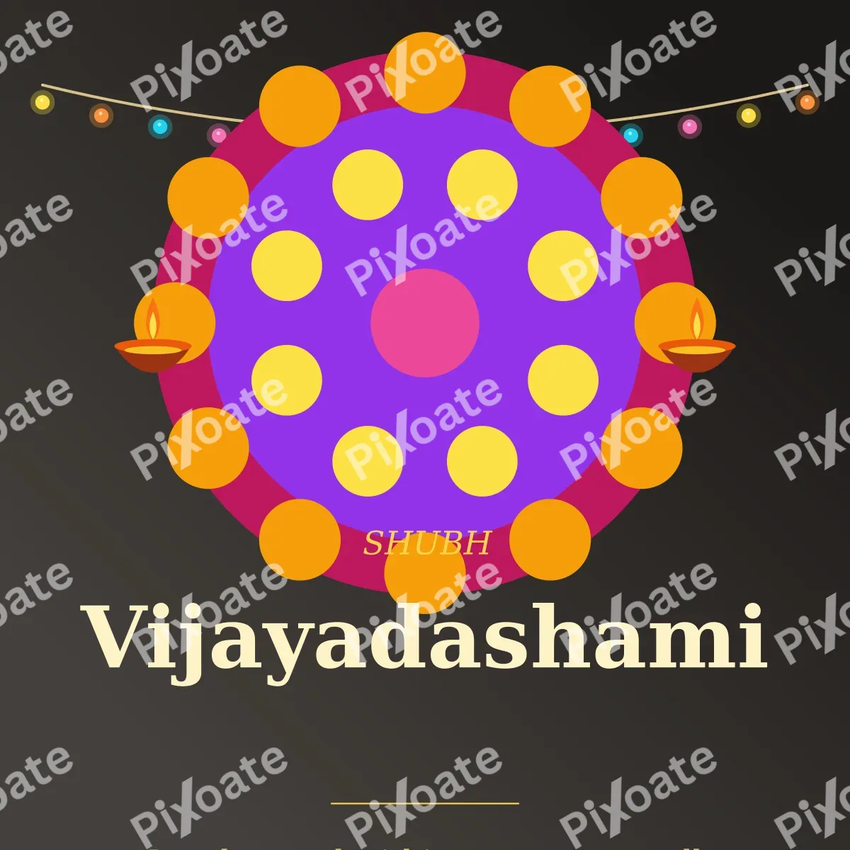 Vijayadashami — editable black holiday template, instagram post