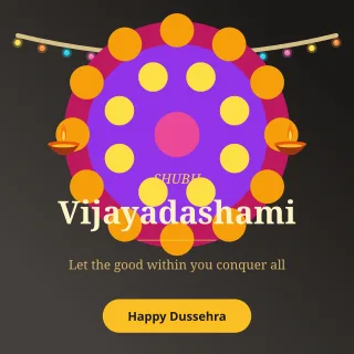 Vijayadashami — editable black holiday template, instagram post