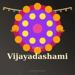 Vijayadashami — editable black holiday template, instagram post