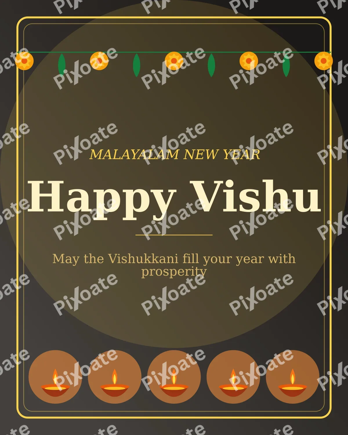 Vishu Kani Vishu Kani — editable black holiday template, instagram portrait