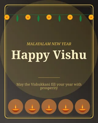 Vishu Kani — editable black holiday template, instagram portrait