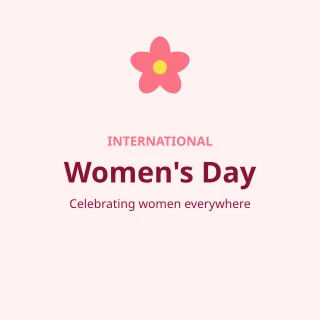 Women's Day — editable white holiday template, instagram post