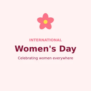 Women's Day — editable white holiday template, instagram post