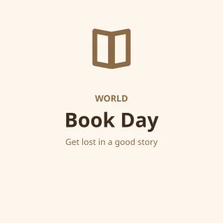 World Book Day — editable white holiday template, instagram post