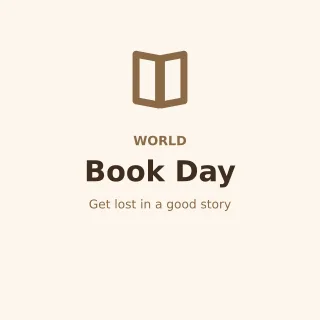 World Book Day — editable white holiday template, instagram post