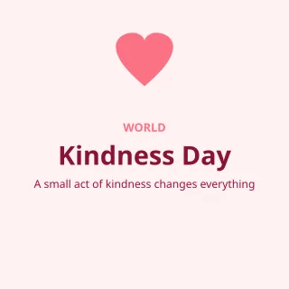 World Kindness Day — editable white holiday template, instagram post