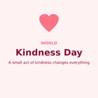 World Kindness Day — editable white holiday template, instagram post