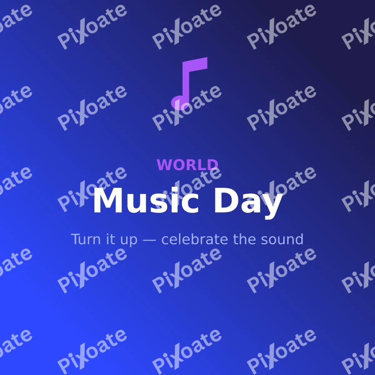 World Music Day World Music Day — editable blue holiday template, instagram post