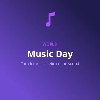 World Music Day — editable blue holiday template, instagram post