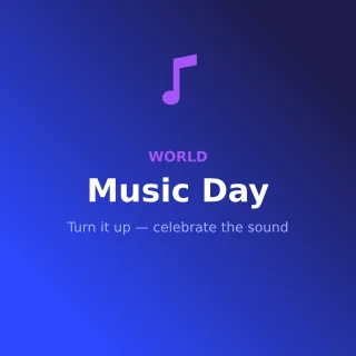 World Music Day — editable blue holiday template, instagram post