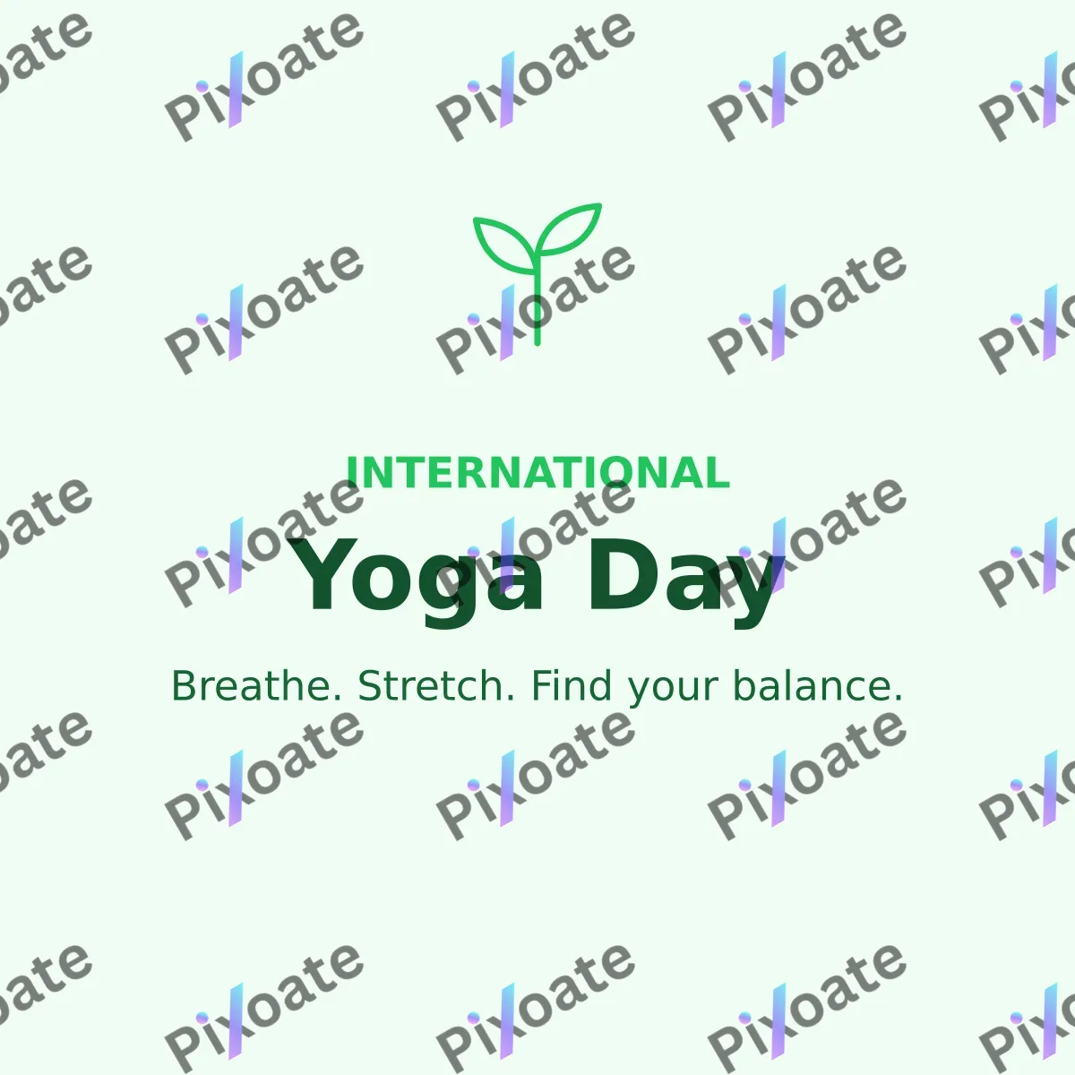 Yoga Day Yoga Day — editable white holiday template, instagram post