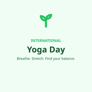 Yoga Day — editable white holiday template, instagram post