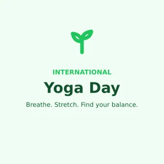 Yoga Day — editable white holiday template, instagram post