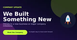Aurora Company Launch LinkedIn Post — editable black LinkedIn template, link preview