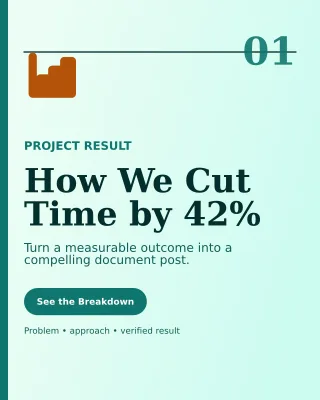 Editorial LinkedIn Case Study LinkedIn Carousel — editable white LinkedIn template, instagram portrait