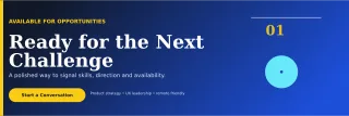 Editorial Open to Work LinkedIn Banner — editable blue LinkedIn template, banner / header