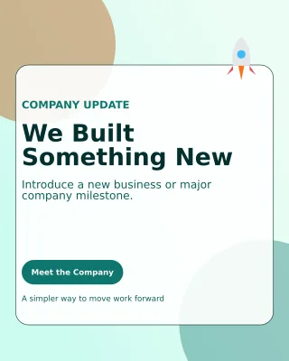 Glass Company Launch LinkedIn Carousel — editable white LinkedIn template, instagram portrait