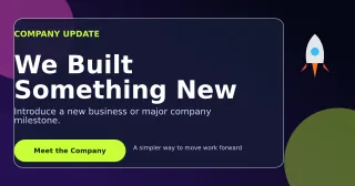 Glass Company Launch LinkedIn Post — editable black LinkedIn template, link preview