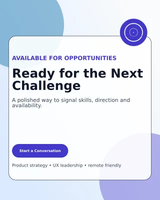 Glass Open to Work LinkedIn Carousel — editable white LinkedIn template, instagram portrait