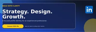 Glass Personal Brand LinkedIn Banner — editable blue LinkedIn template, banner / header