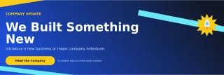 Kinetic Company Launch LinkedIn Banner — editable blue LinkedIn template, banner / header