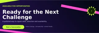 Kinetic Open to Work LinkedIn Banner — editable black LinkedIn template, banner / header