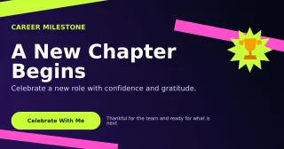 Kinetic Promotion Announcement LinkedIn Post — editable black LinkedIn template, link preview