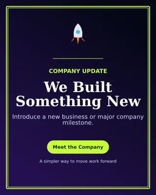 Luxe Company Launch LinkedIn Carousel — editable black LinkedIn template, instagram portrait