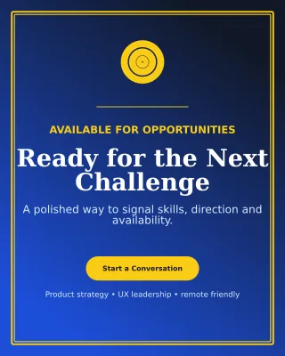 Luxe Open to Work LinkedIn Carousel — editable blue LinkedIn template, instagram portrait