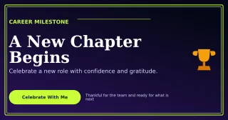 Luxe Promotion Announcement LinkedIn Post — editable black LinkedIn template, link preview