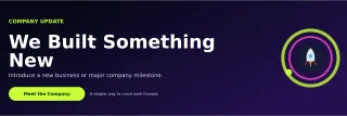 Orbit Company Launch LinkedIn Banner — editable black LinkedIn template, banner / header