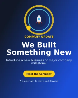 Orbit Company Launch LinkedIn Carousel — editable blue LinkedIn template, instagram portrait