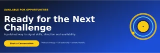 Orbit Open to Work LinkedIn Banner — editable blue LinkedIn template, banner / header