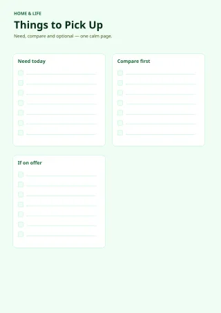 Shopping List — Sage Office — editable white printable list template, a4 print
