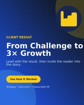 Aurora Case Study Poster — editable blue marketing and sales template, instagram portrait