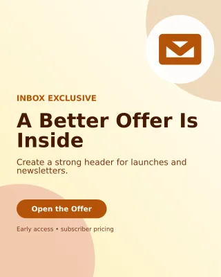 Aurora Email Campaign Poster — editable white marketing and sales template, instagram portrait