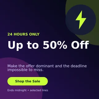 Aurora Flash Sale Social Post — editable black marketing and sales template, instagram post
