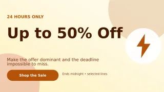 Aurora Flash Sale Wide Ad — editable white marketing and sales template, youtube thumbnail