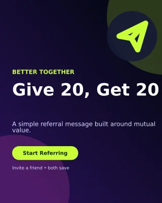 Aurora Referral Offer Poster — editable black marketing and sales template, instagram portrait