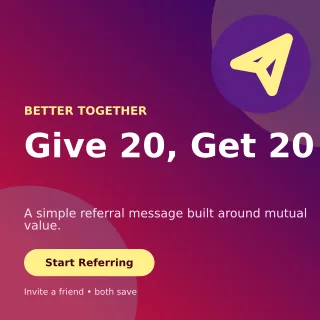Aurora Referral Offer Social Post — editable purple marketing and sales template, instagram post